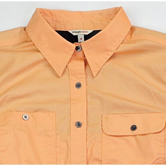 Wrangler Riggs Workwear Womens Size Medium Tangarine Back Vent Long Sleeve Shirt - Picture 5 of 13